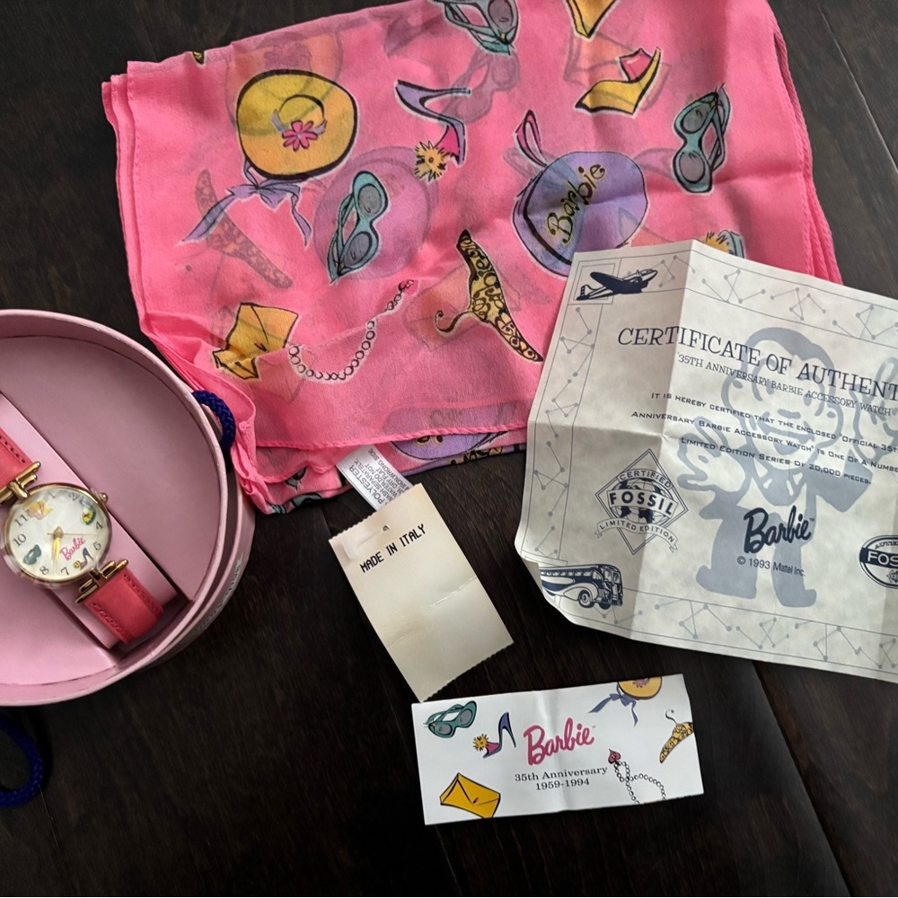 Barbie 35th Anniversary Pink Watch with Gold Details - Picture 8 of 9